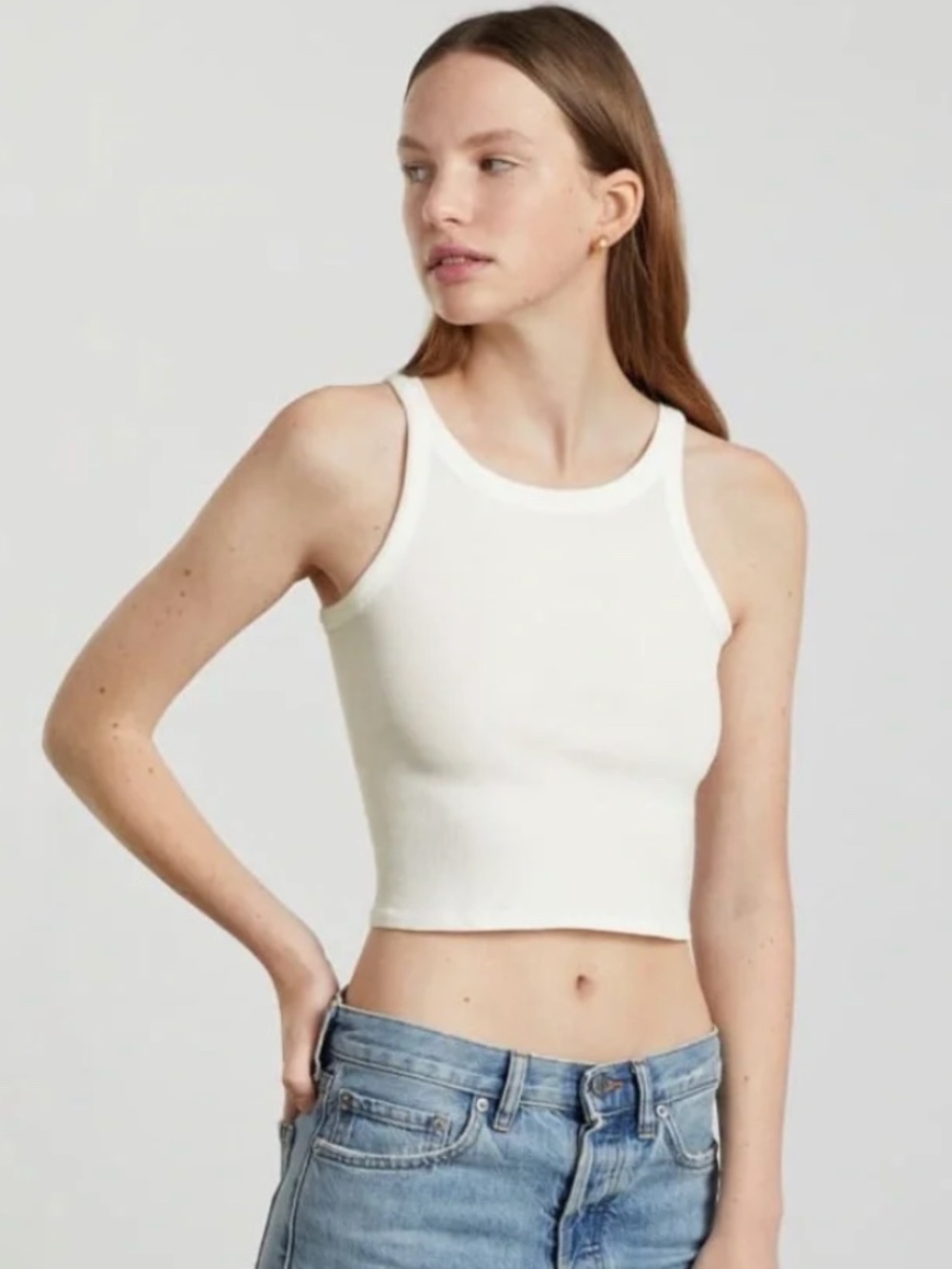 Everlane The Pima Micro-Rib Short Tank NWOT